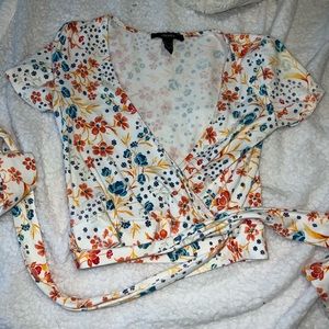Floral Wrap Crop Top